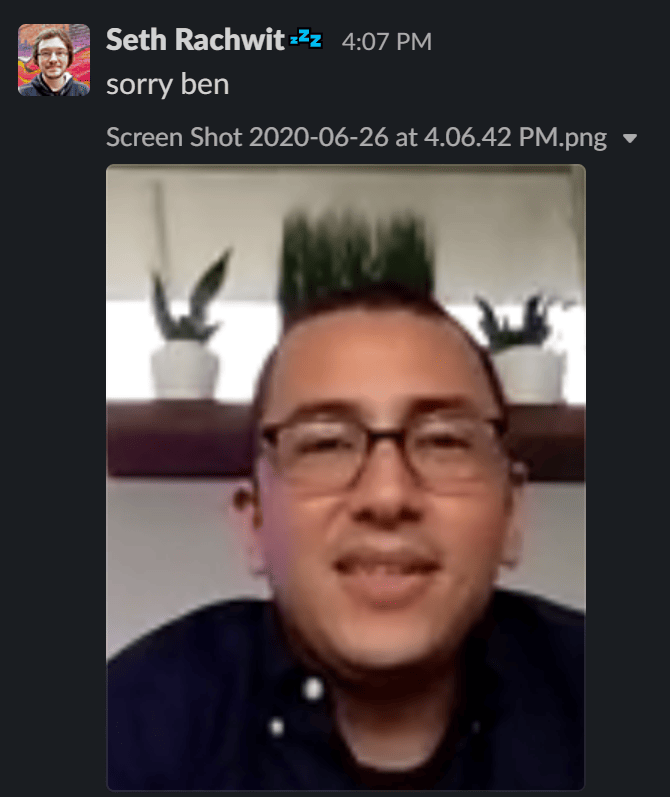 a screen shot of a man with glasses with the caption sorry ben