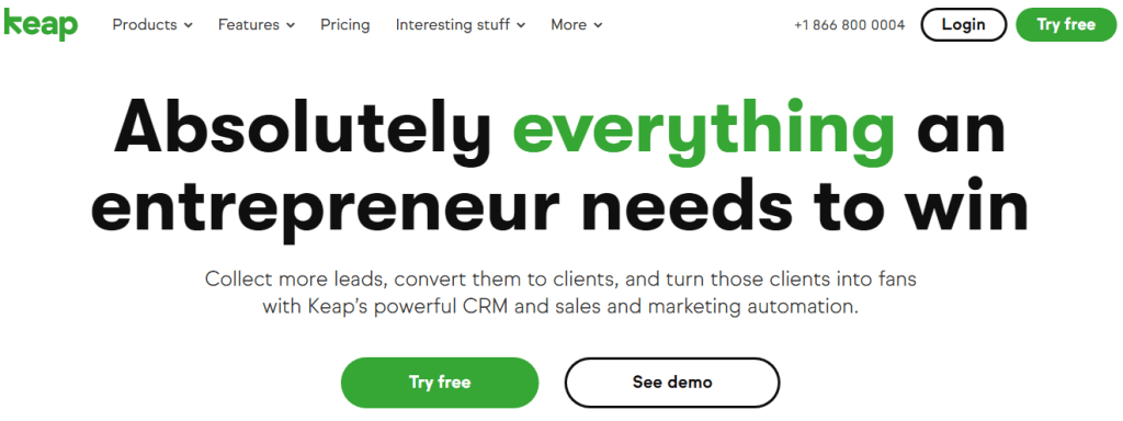 Keap sales lead generation tracking software