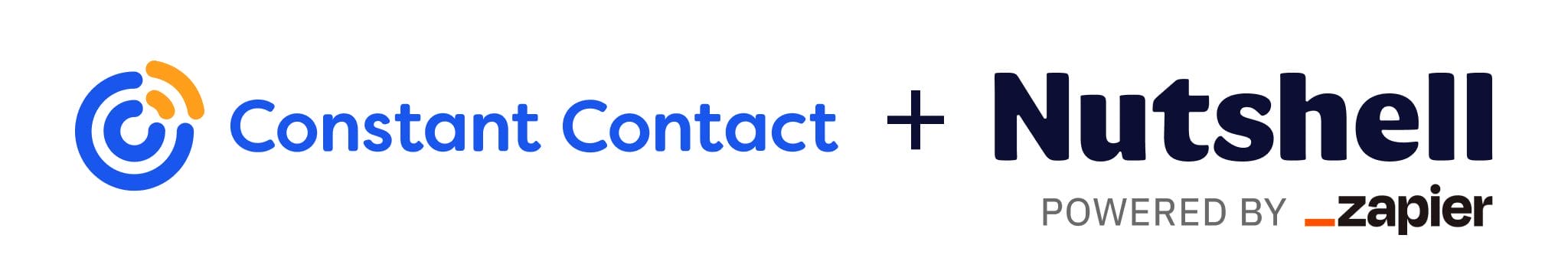 a logo for Constant Contact and Nutshell on a white background
