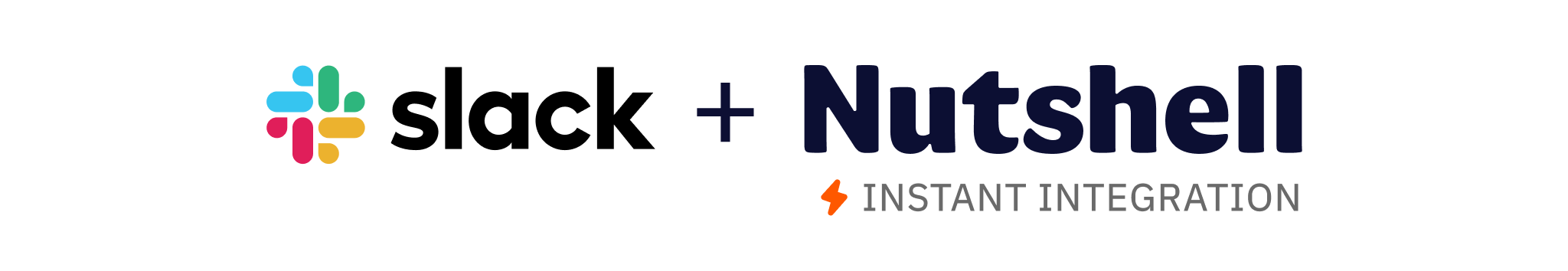 un logotipo para Slack y Nutshell sobre fondo blanco