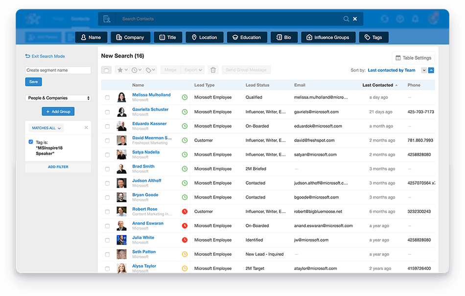 a computer screen shows a list of microsoft employees