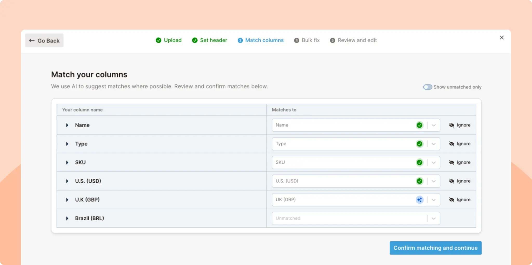 Product Importer - Matching Fields in Nutshell Importer Interface